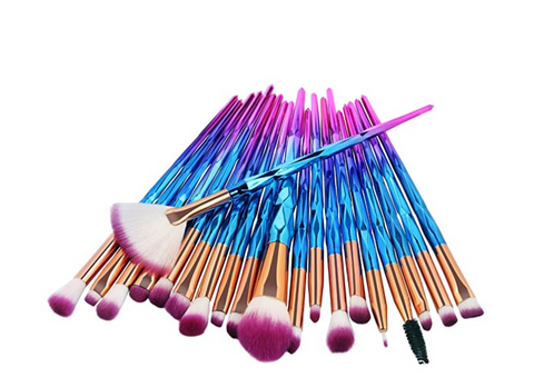 20 Piece Mermaid Glow Makeup Brush Set