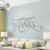 In Everything Give Thanks Vinyl Wall Decal