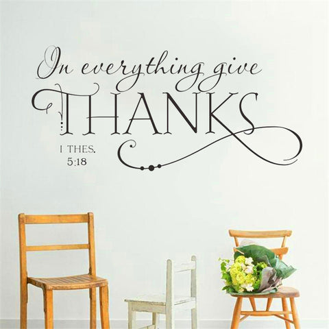 In Everything Give Thanks Vinyl Wall Decal