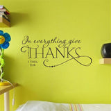 In Everything Give Thanks Vinyl Wall Decal