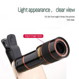 Clip-on 12x Optical Zoom Mobile Phone Telescope Lens