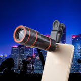 Clip-on 12x Optical Zoom Mobile Phone Telescope Lens