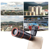 Clip-on 12x Optical Zoom Mobile Phone Telescope Lens