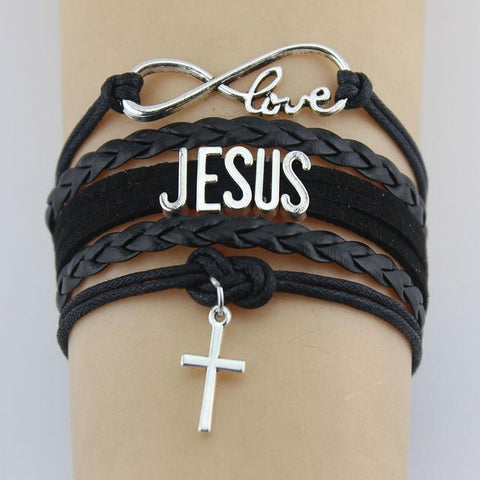 Jesus, Cross and Infinity Love Braided Bracelet