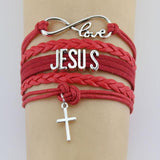 Jesus, Cross and Infinity Love Braided Bracelet