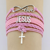 Jesus, Cross and Infinity Love Braided Bracelet