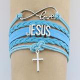 Jesus, Cross and Infinity Love Braided Bracelet